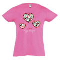 T-shirt fillette Trois C&oelig;urs Love Pays Basque Fuschia 2 ans