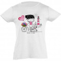 T-shirt fillette V&eacute;lo Fille Ballade &agrave; Erquy Blanc 2 ans