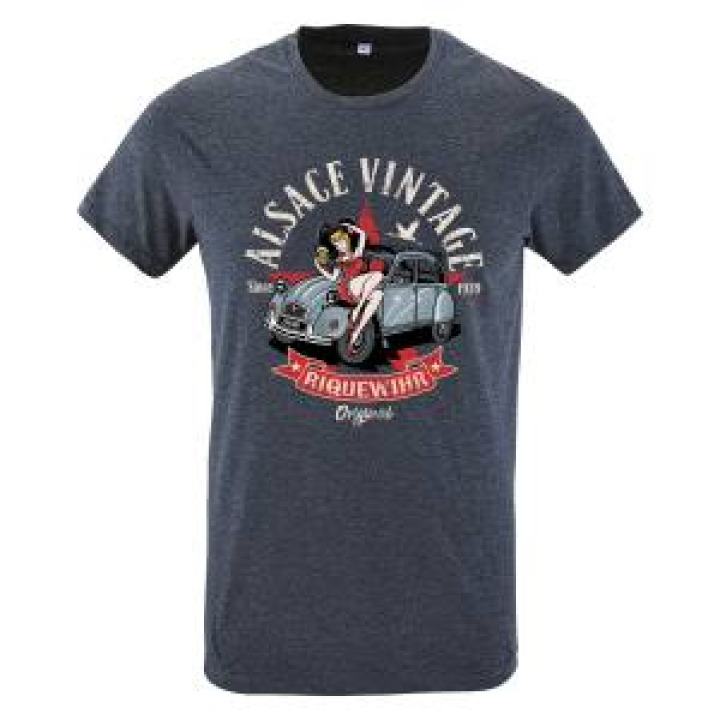 Tshirt homme 2 CV Alsace Riquewihr Denim S