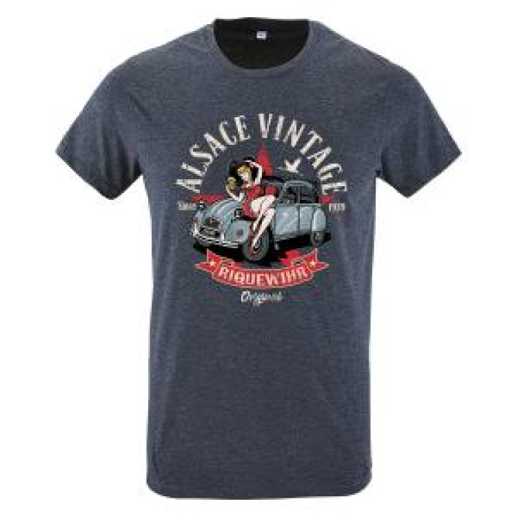 T-shirt homme 2 CV Alsace Riquewihr Denim M