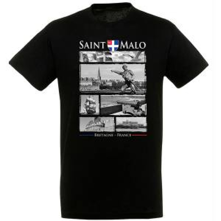 Tshirt homme 6 Vues de Saint Malo Noir Profond XS