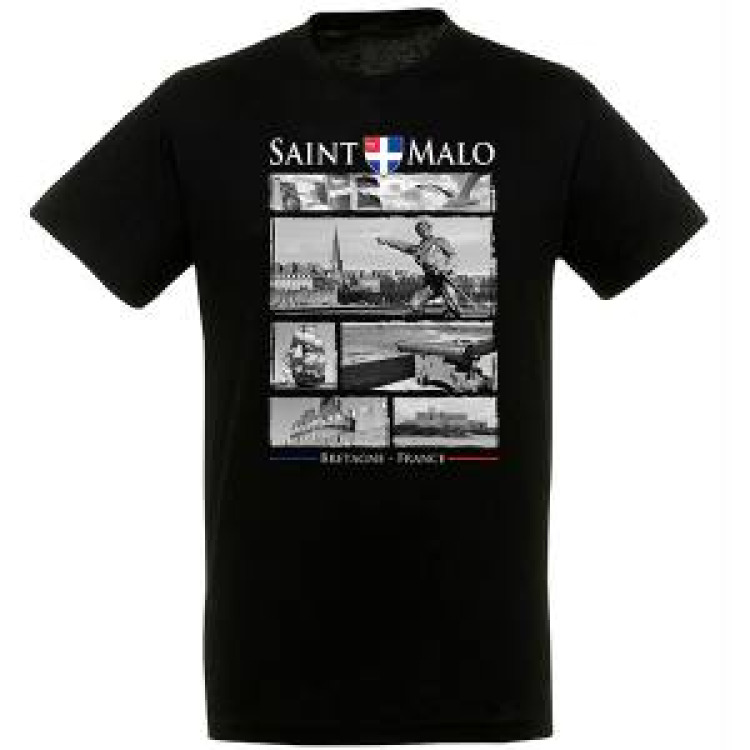 T-shirt homme 6 Vues de Saint Malo Noir Profond M