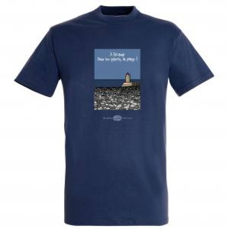 T-shirt homme A Fecamp sous les Galets la Plage ! Denim S
