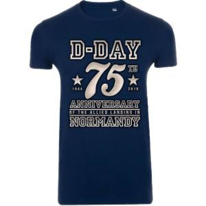 Tshirt homme ajusté 75th Anniversary Normandy  transfert Col 75ème French Marine S