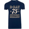 T-shirt homme ajusté 75th Anniversary Normandy + transfert Col 75ème kaki chiné M