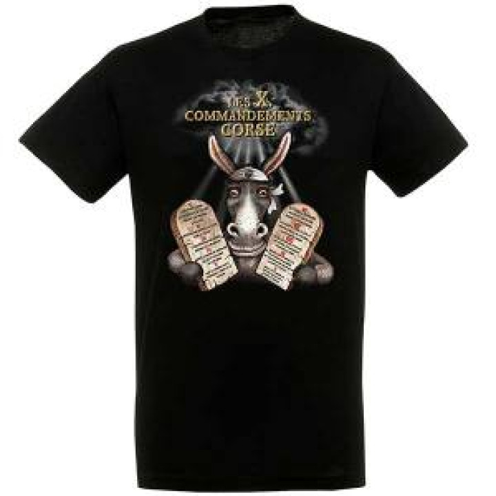 Tshirt homme ajusté Ane les 10 Commandements Corse Noir Profond XS