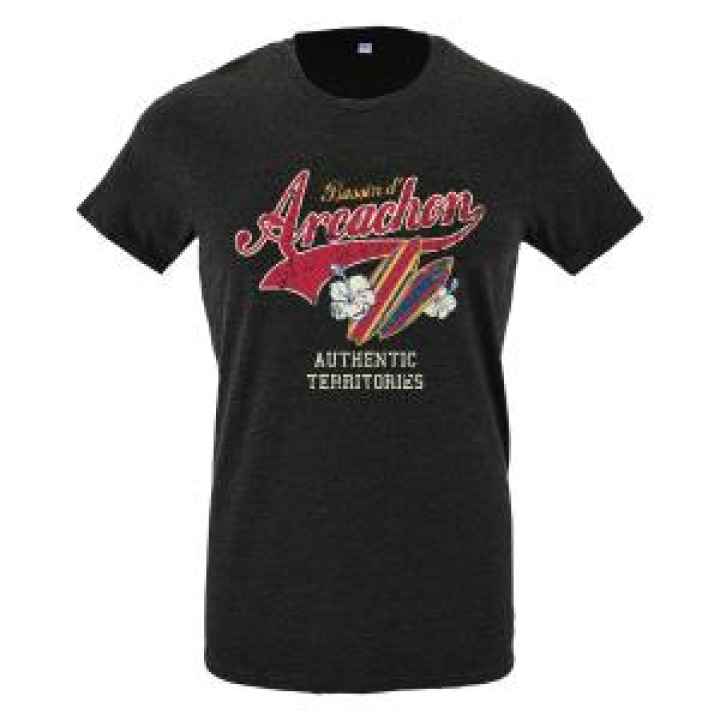 Tshirt homme ajusté Bassin dArcachon Authentic Territories Anthracite Chiné S