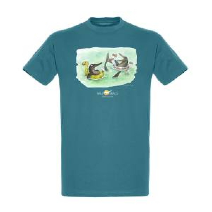 Tshirt homme ajusté Dinausores avec Leur Bouée Paléospace Bleu canard XS