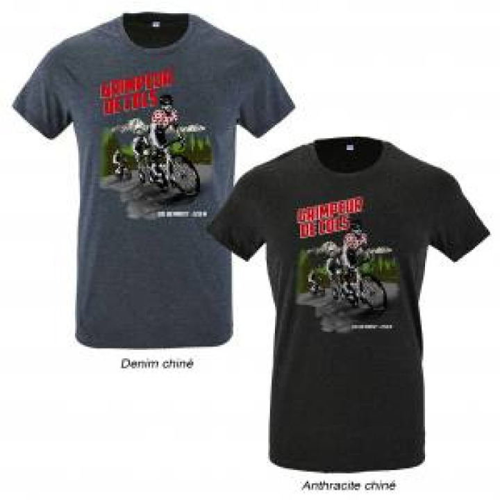 Tshirt homme ajusté Grimpeur de Cols Col du Portet 2215m Saint Lary Anthracite Chiné M