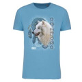 T-shirt homme ajust&eacute; Loup Blanc (Exclusif) Zoo de Jurques Cloud Blue Heather S