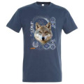 T-shirt homme ajusté Loup Intemporel Bioparc + transfert Col Bioparc Denim Chiné XS