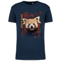 T-shirt homme ajust&eacute; Panda Roux Intemporel Cerza + transfert Col Cerza Navy S