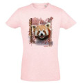 T-shirt homme ajusté Panda Roux Intemporel Zooparc de Tregomeur Rose Chiné S