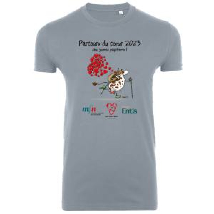 Tshirt homme ajusté Parcours du Cœur Gris Pur M