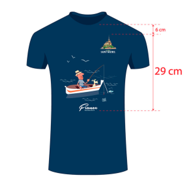 Tshirt homme ajusté Pêcheur Mont Saint Michel French Marine M