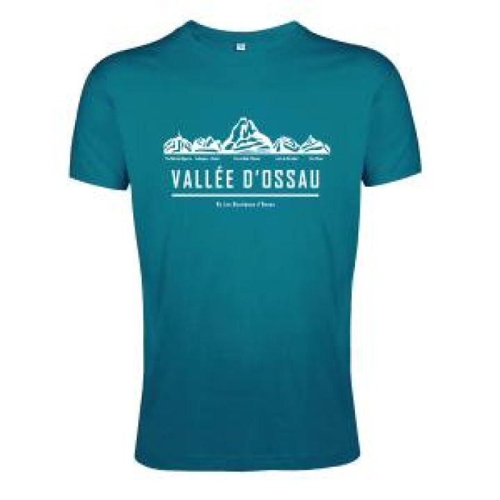 Tshirt homme ajusté Sérigraphie Vallée DOssau Panoramique de 5 Montagne Logo 2022 Oxblood Chiné XS