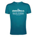 T-shirt homme ajusté Sérigraphie Vallée D’Ossau Panoramique de 5 Montagne (Logo 2022) Rose Chiné XS