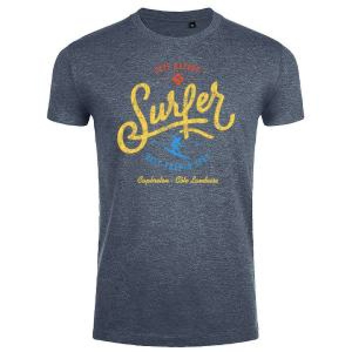 Tshirt homme ajusté Surfer Capbreton Côte Landaise Denim Chiné S