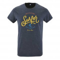 T-shirt homme ajusté Surfer Côte Atlantique Lit-Et-Mixe Denim Chiné XS