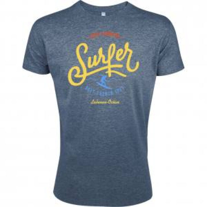 Tshirt homme ajusté Surfer LabenneOcéan Côte Landaise Denim Chiné XS