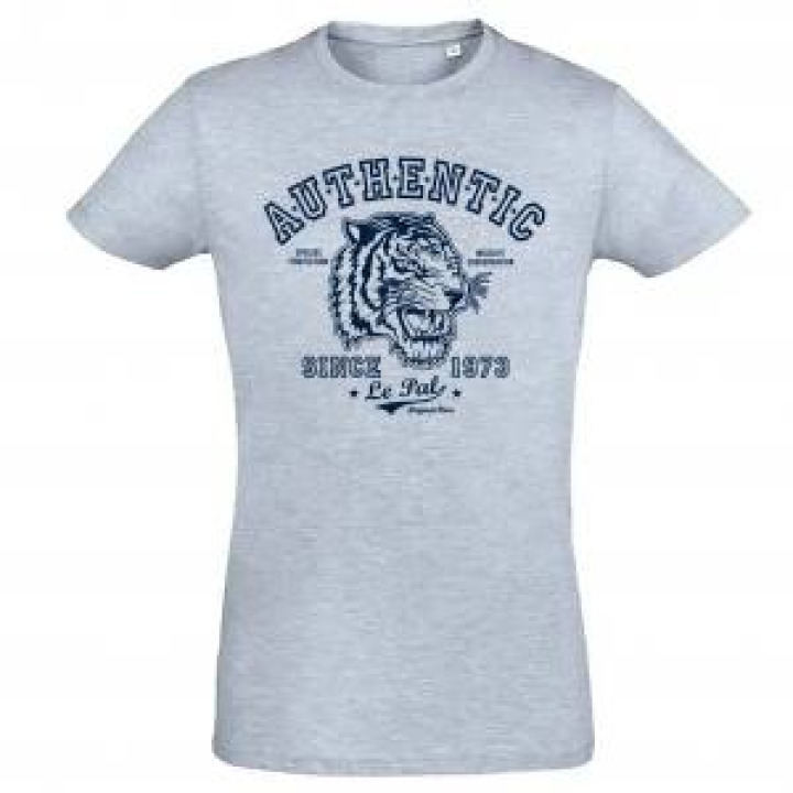 Tshirt homme ajusté Tête de Tigre le Pal Bleu ciel chiné XS