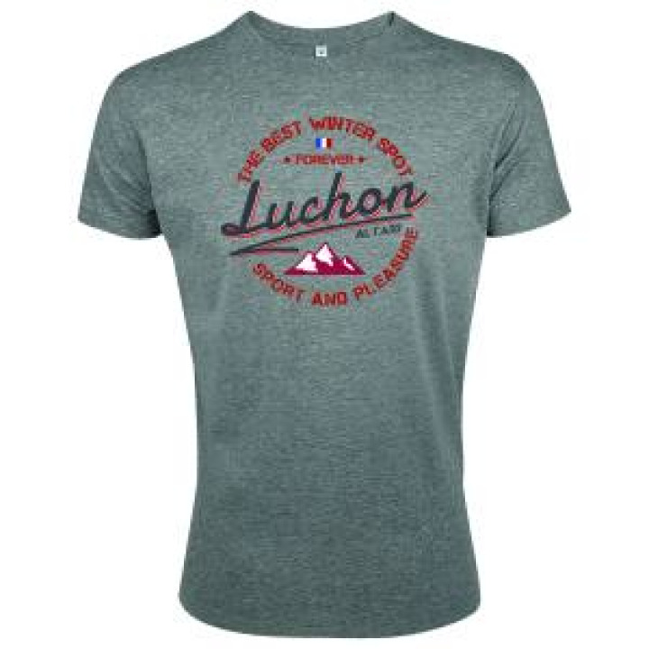 Tshirt homme ajusté The Best Winter Spot Luchon 630m Gris Chiné S