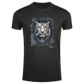 T-shirt homme ajusté Tigre Blanc Intemporel Zooparc de Tregomeur Gris Foncé S