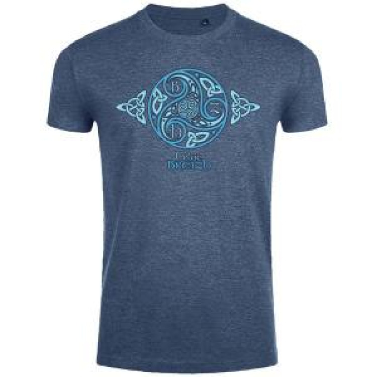 T-shirt homme ajust&eacute; Triskell Couleurs Bleue Denim Chin&eacute; XS