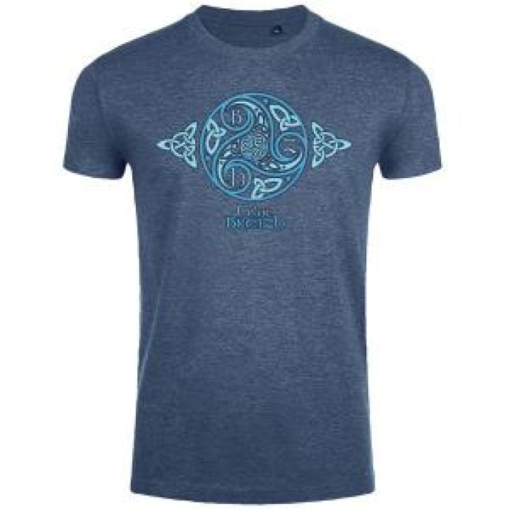 Tshirt homme ajusté Triskell Couleurs Bleue Denim Chiné S