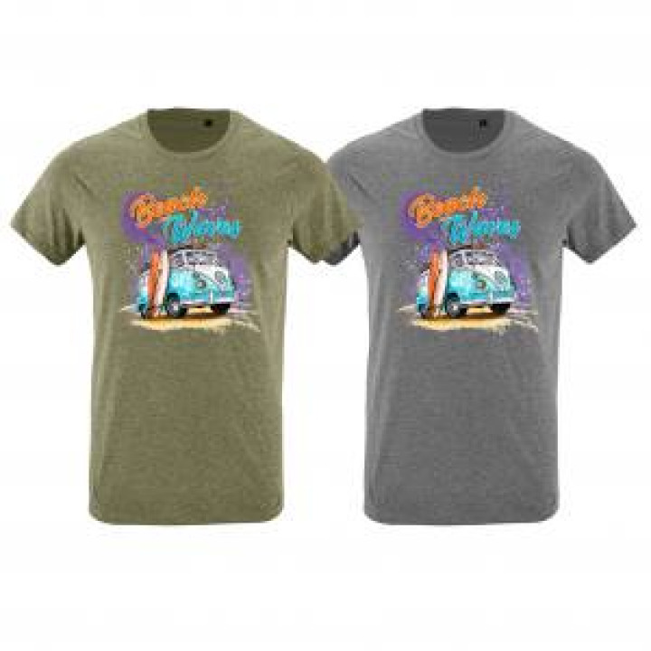 Tshirt homme ajusté Van Beach and Waves Gris Chiné S