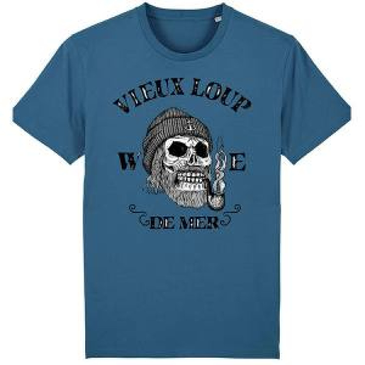 T-shirt homme ajust&eacute; Vieux Loup de Mer Denim Chin&eacute; S