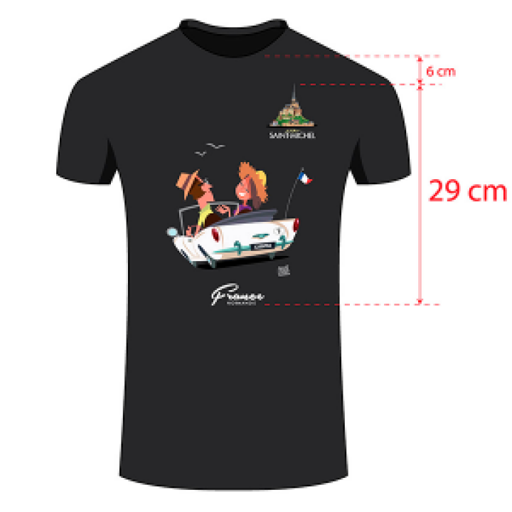 Tshirt homme ajusté Voiture Mont Saint Michel Gris Foncé S