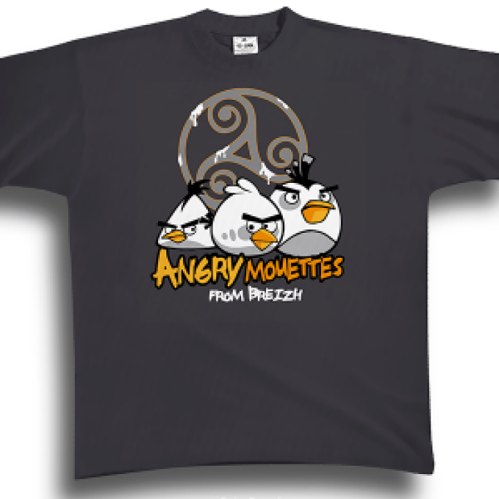 Tshirt homme Angry Mouettes Bb18481 Gris Souris S
