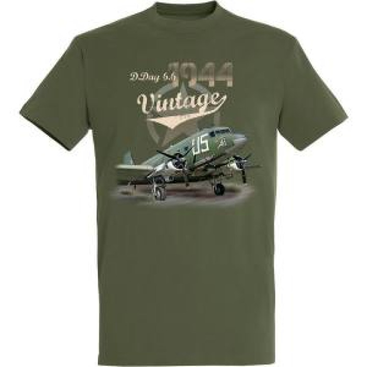 Tshirt homme Avion Tarmac Vintage DDay 1944 Army M