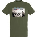 T-shirt homme Barge D&eacute;barquement + Broderie E908 Ref/ 22734 Drapeaux D-Day Army S