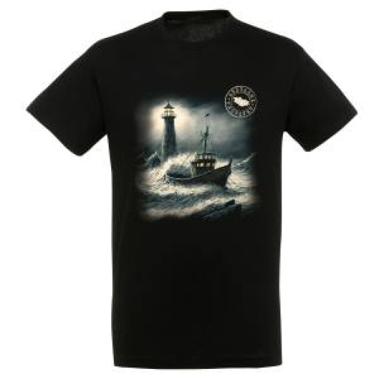 T-shirt homme Bateau Phare Bretagne Noir Profond M