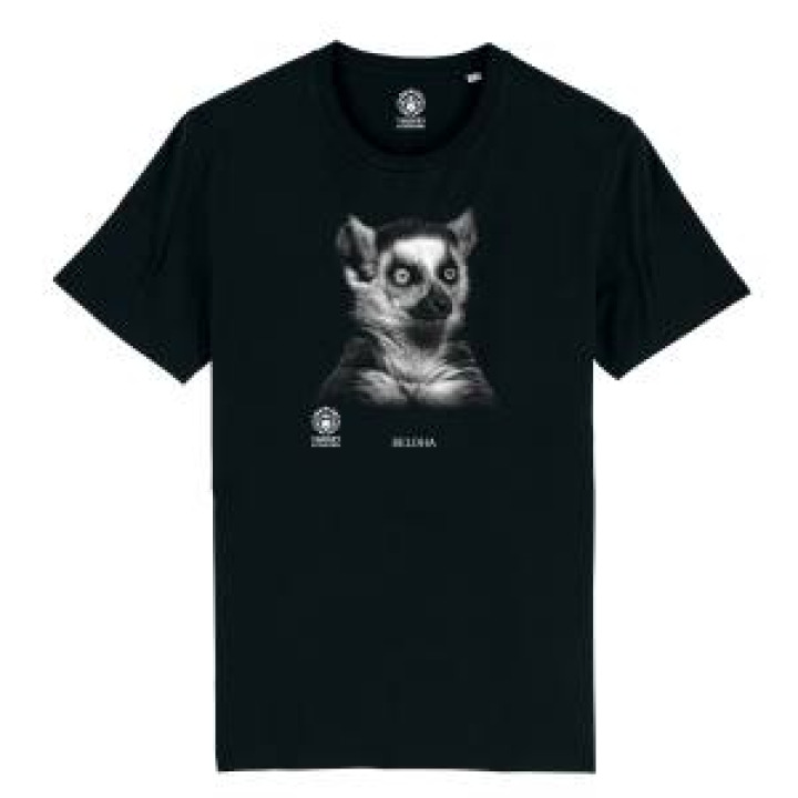 Tshirt homme bio ajusté Beloha Modèle Exclusif Gamme Black Zoo de Thoiry  transfert Col Zoo de Thoiry Noir S