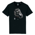 T-shirt homme bio ajust&eacute; Ben (Mod&egrave;le Exclusif) Gamme Black Zoo de Thoiry + transfert Col Zoo de Thoiry Noir XS