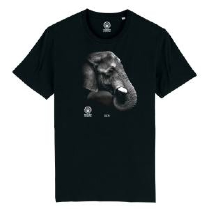 Tshirt homme bio ajusté Ben Modèle Exclusif Gamme Black Zoo de Thoiry  transfert Col Zoo de Thoiry Noir S