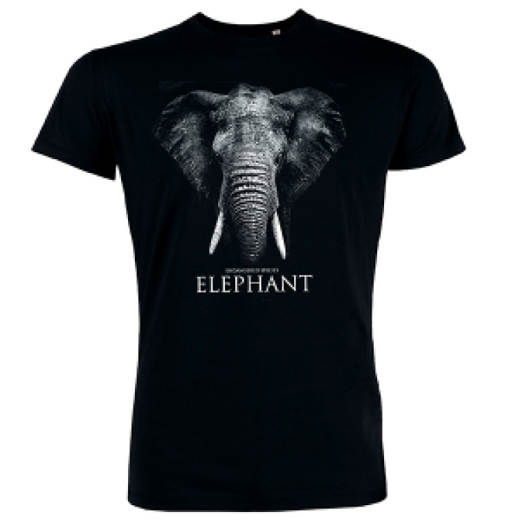 T-shirt homme bio ajust&eacute; &Eacute;l&eacute;phant Gamme Black Noir Profond XS