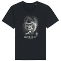T-shirt homme bio ajust&eacute; Gorille Gamme Black Zoo de Thoiry + transfert Col Zoo de Thoiry Noir S