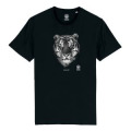 T-shirt homme bio ajust&eacute; Harley (Mod&egrave;le Exclusif) Gamme Black Zoo de Thoiry + transfert Col Zoo de Thoiry Noir XS