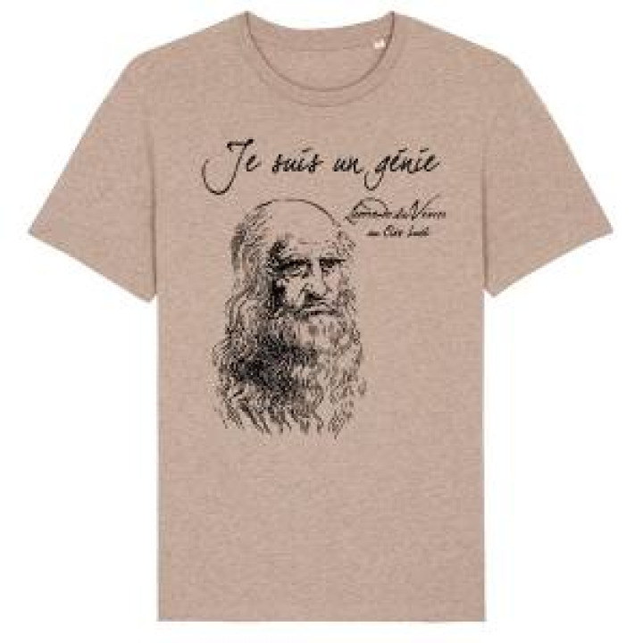 Tshirt homme bio ajusté Je suis un Génie Desert Dust XS