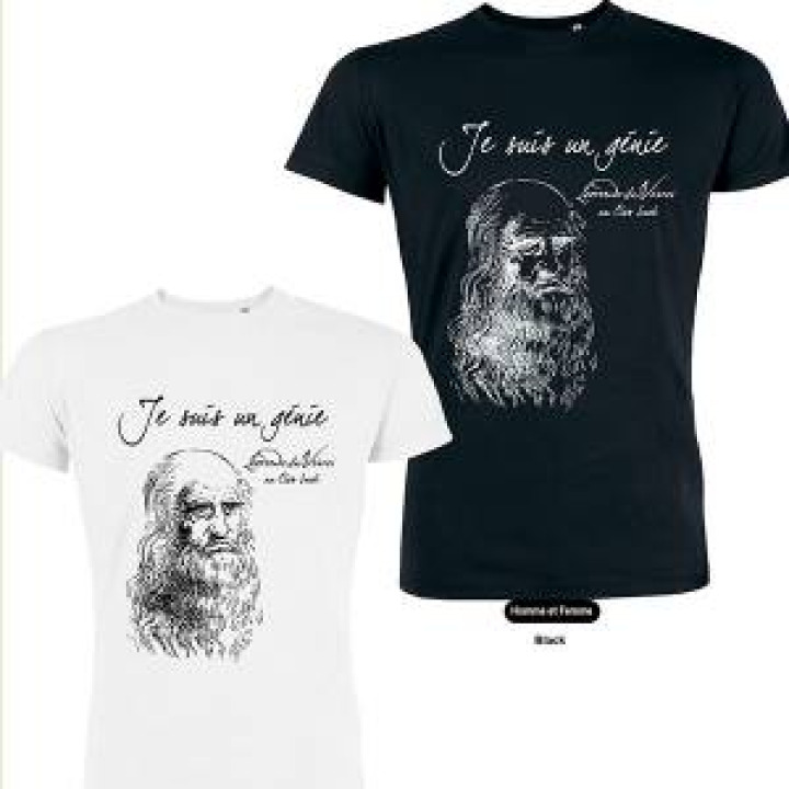 Tshirt homme bio ajusté Je suis un Génie Noir XS