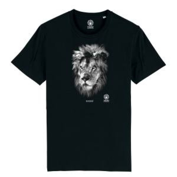 Tshirt homme bio ajusté Kassai Modèle Exclusif Gamme Black Zoo de Thoiry  transfert Col Zoo de Thoiry Noir S