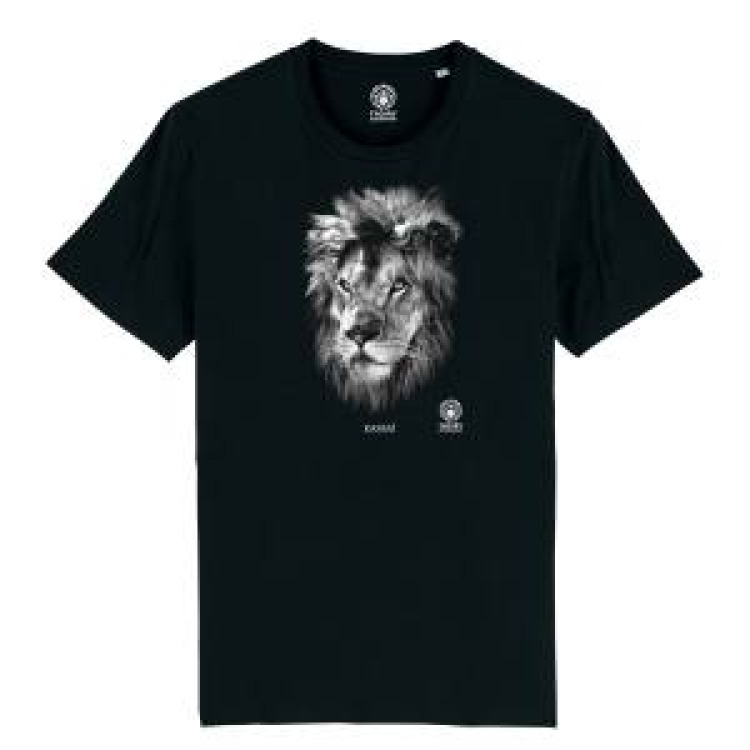 T-shirt homme bio ajust&eacute; Kassai (Mod&egrave;le Exclusif) Gamme Black Zoo de Thoiry + transfert Col Zoo de Thoiry Noir M