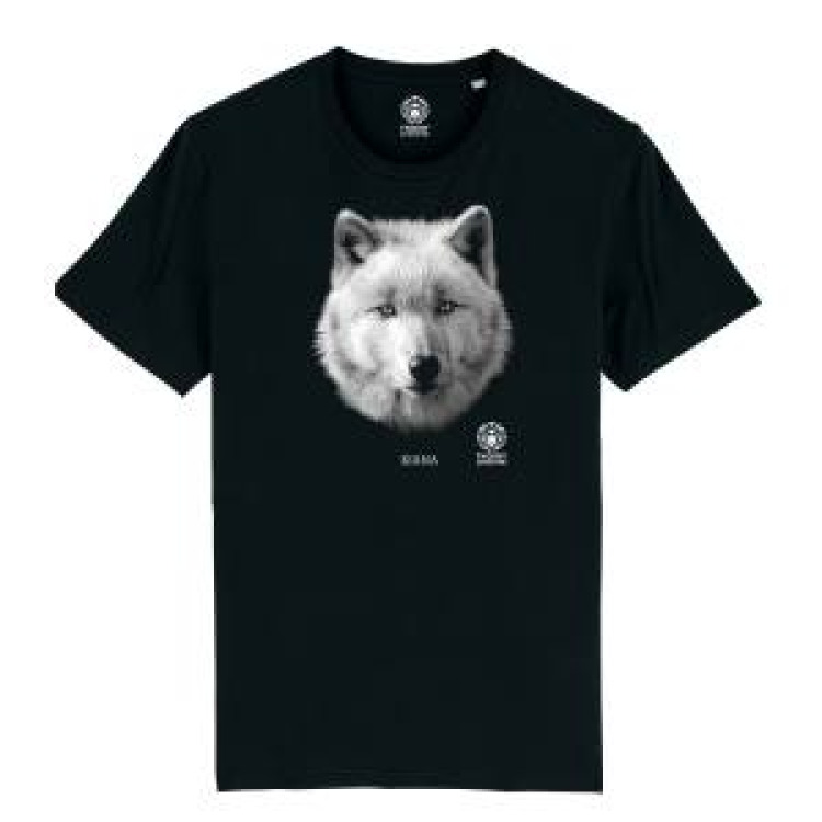 T-shirt homme bio ajust&eacute; Kiana (Mod&egrave;le Exclusif) Gamme Black Zoo de Thoiry + transfert Col Zoo de Thoiry Noir L
