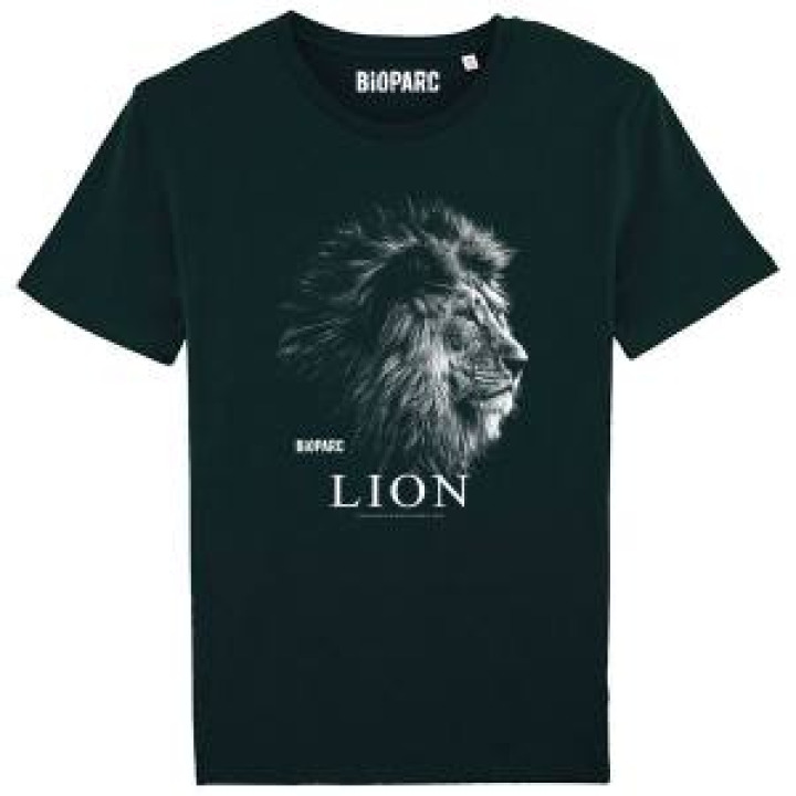 Tshirt homme bio ajusté Lion Gamme Black Bioparc  transfert Col Bioparc Black XS