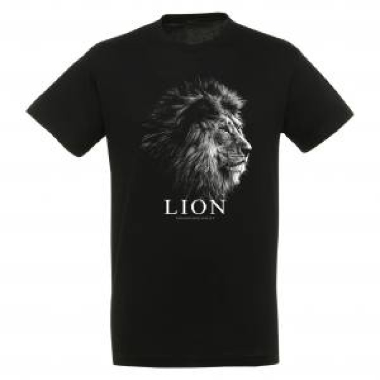 T-shirt homme bio ajust&eacute; Lion Gamme Black Noir XS