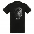 T-shirt homme bio ajust&eacute; Lion Gamme Black Noir Profond XS